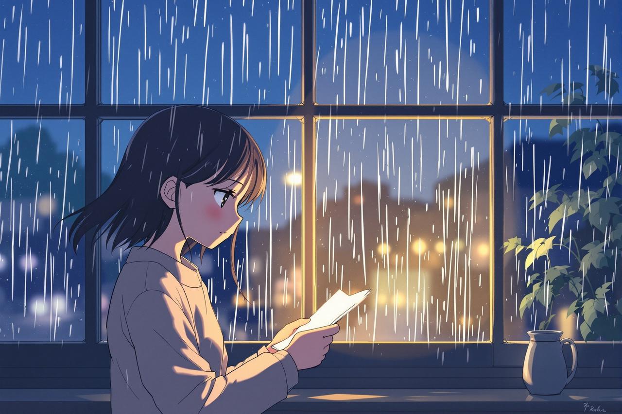 短剧搜索链接 - 雨天的来信 - 深夜疗愈动漫短剧封面